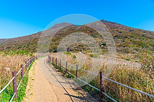 Hiking path leading to the top of Mudeungsan mountain near Gwangju, Republic of Korea