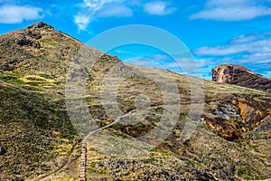 Hiking path mountain in madeira island