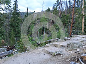 Hiking path in Rockie Mountains photo