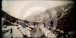 The Hiking Path in Snow, through a Pinhole Camera