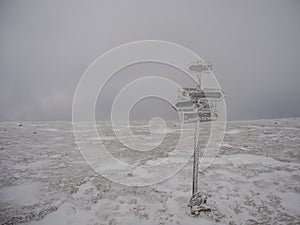 Hiking Path to Monte San Primo in winter