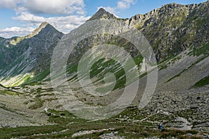 Hiking pathway in the Sad valley in Rohace Western Tatras in Slovakia