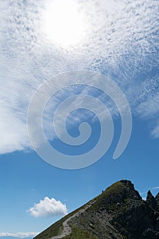 Hiking pathway on Tri Kopy in Rohace Western Tatras in Slovakia