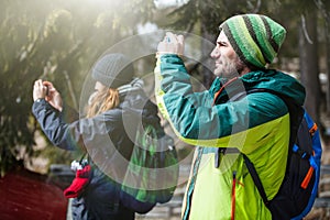 Tourismus fotografie. zwei ein bild 