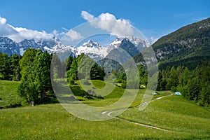 Hiking and Pilgrimage trail in Austria, Lofer, Salzburger Land, Austria