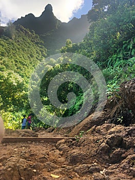 Hiking the scenic Kalalau Trail to the scenic Na Pali Coast in Kauai Hawaii