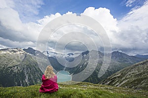 Hiking at Schlegeis stau