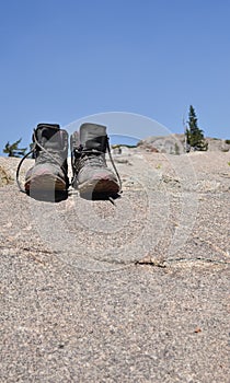 Hiking shoes taking a break