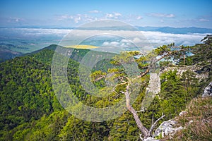 Hiking in slovakia moutains. View from the hills. Ostra, tlsta Peak, Velka Fatra. Slovakia.