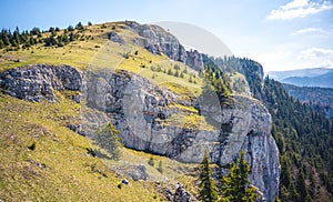 Hiking in slovakia moutains. View from the hills. Ostra, tlsta Peak, Velka Fatra. Slovakia.