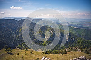 Hiking in slovakia moutains. View from the hills. Ostra, tlsta Peak, Velka Fatra. Slovakia.