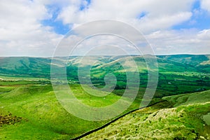 Hiking during summer at Mam Tor, Peak District National Park, En