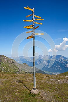 Hiking in swiss alps