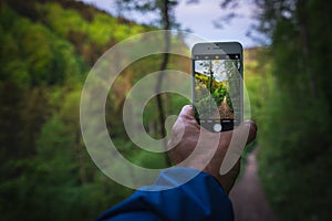 When hiking, take pictures with your mobile phone