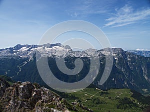 Hiking on the top of Terrarossa Mountain from Montasio