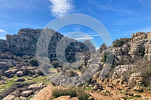 Hiking the Torcal de Antequerra National Park, limestone rock formations