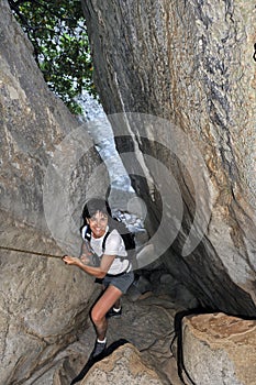 Hiking in Torrent de Pareis Canyon photo