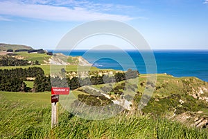 The hiking track along the Tirimoana Bush Walk takes you to the beach then up the hills opposite for a great view back along the c