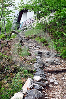 Hiking track in the mountains