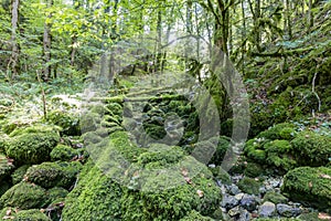 Hiking track of the Pertes de L`Ain, Losses of the Ain, Jura