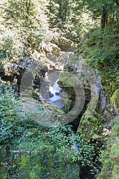 Hiking track of the Pertes de L`Ain, Losses of the Ain, Jura