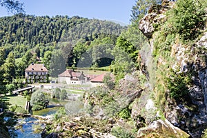 Hiking track of the Pertes de L`Ain, Losses of the Ain, Jura