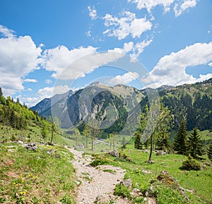 hiking trail above Eng Almen, Karwendel mountains