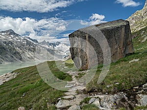 Hiking trail in the Alpine valley