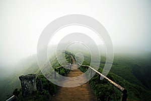 Hiking trail in Azores