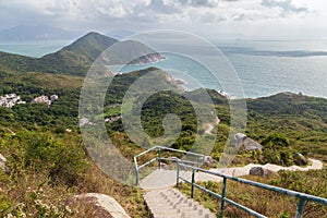 Hiking trail and coastline at the Lamma Island