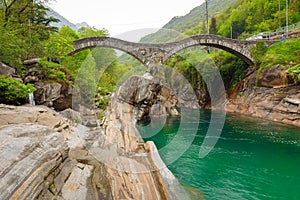 Hiking Trail at the famous Roman Bridge called Ponte dei Salti i photo
