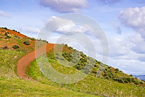 Hiking trail going up, Coyote Hills Regional Park, east San Francisco bay, Fremont, California