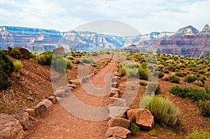 Hiking trail in Grand Canyon of Arizona