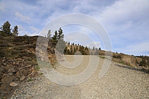 Hiking trail in Kelowna, At Knox mountain park in Canada
