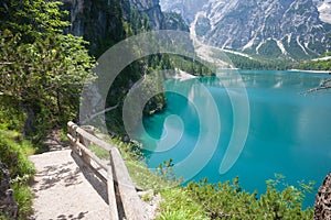 Hiking trail at Lake Braies