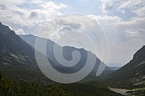 Hiking trail in Mengusovska valley, High Tatras (Vysoke Tatry), Slovakia