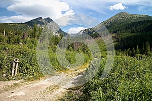 Hiking trail in Mlynicka valley to the Waterfall Skok.