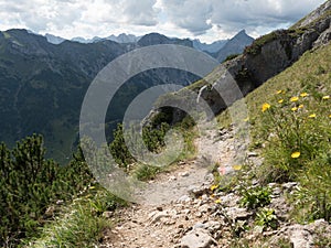 Hiking trail in the mountains