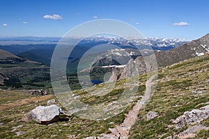 A hiking trail in the Mt Evans Wilderness