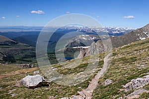 A hiking trail in the Mt Evans Wilderness photo