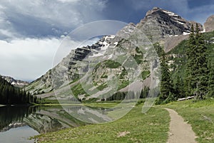 Hiking trail near Maroon Bells in Colorado