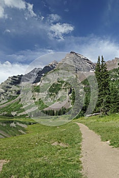 Hiking trail near Maroon Bells in Colorado