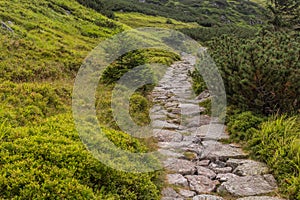 Hiking trail in Nizke Tatry mountains, Slovak