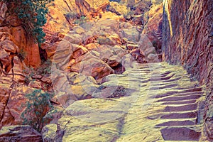 Hiking trail in Petra