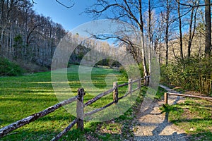 Hiking trail in Pisgah National Forest North Carolina