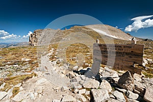 Hiking Trail Sign on the Great Divide