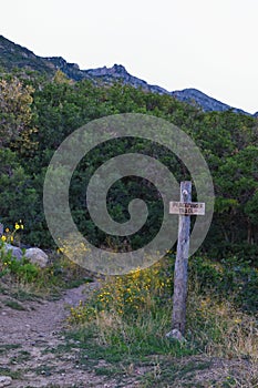 Hiking Trail Sign Lone Peak Jacob’s Ladder Wasatch Ricky Mountains, Salt Lake, Utah, United States