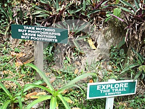 Hiking trail signs