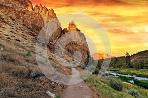 Hiking Trail at Smith Rock State Park central oregon