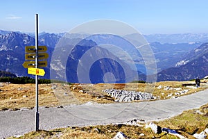 The hiking trail to the 5 Fingers Platform - called the `most spectacular viewing platform in the Alps`.